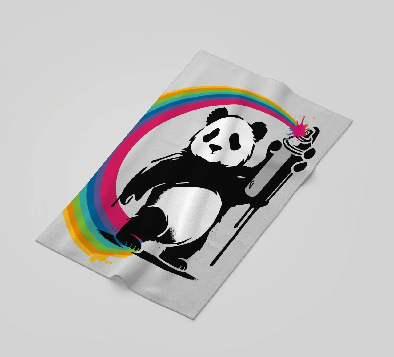 Panda creativo con graffiti arcobaleno telo mare da namosh