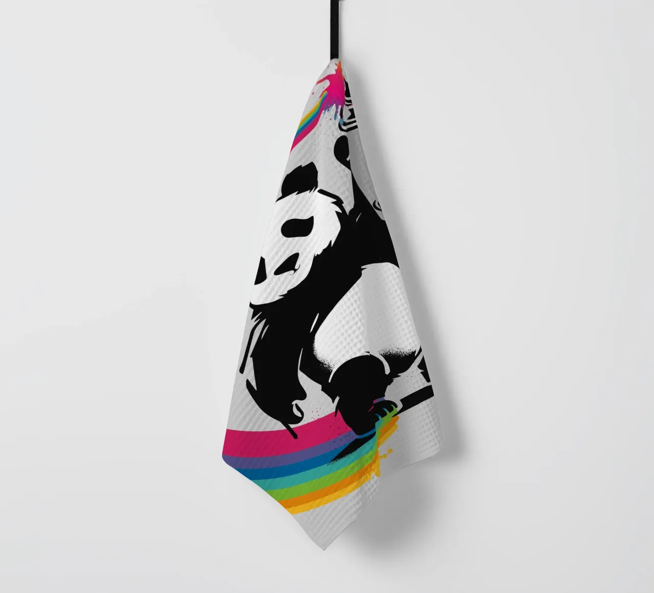 Panda creativo con graffiti arcobaleno canovaccio da cucina da namosh
