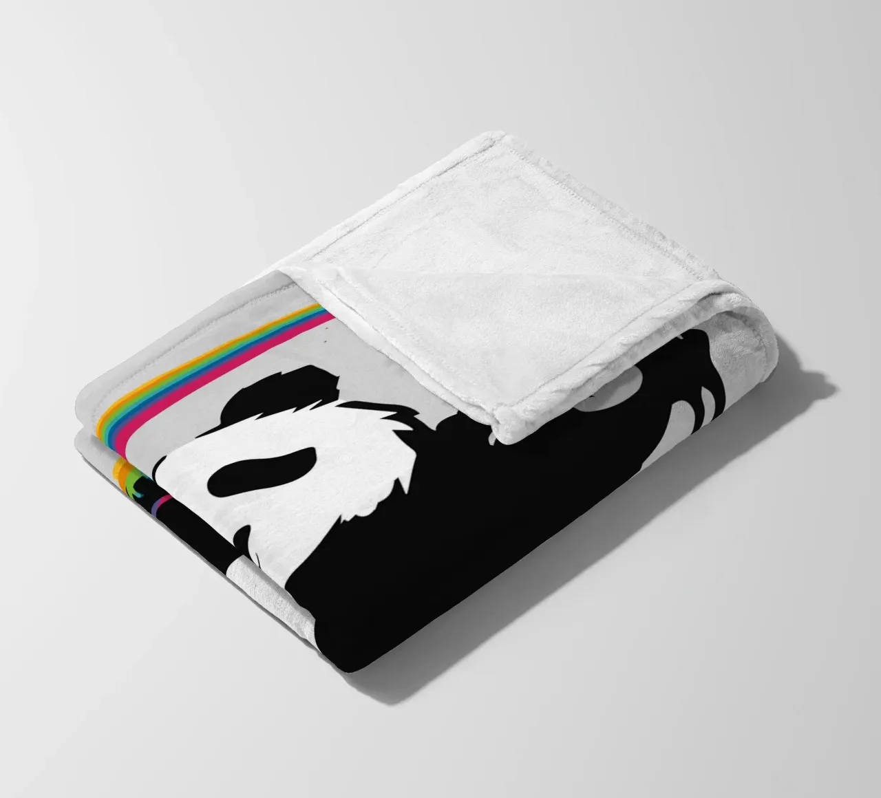 Panda creativo con graffiti arcobaleno coperta in pile da namosh