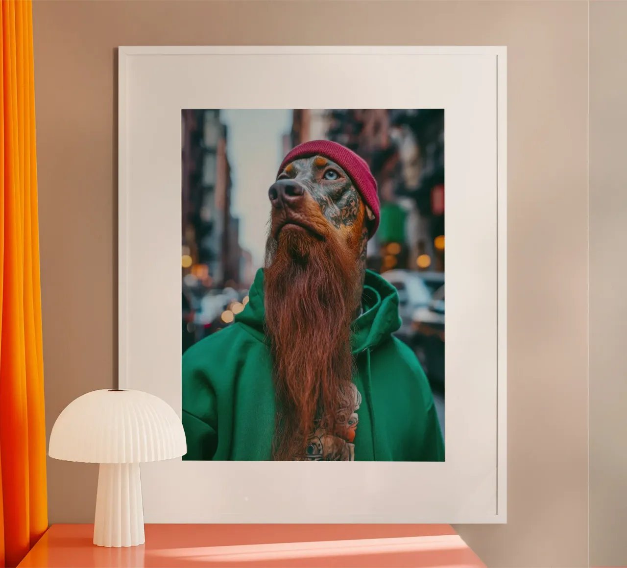 Léo poster con telaio in alluminio da Affiches Chien Originales – Dogland