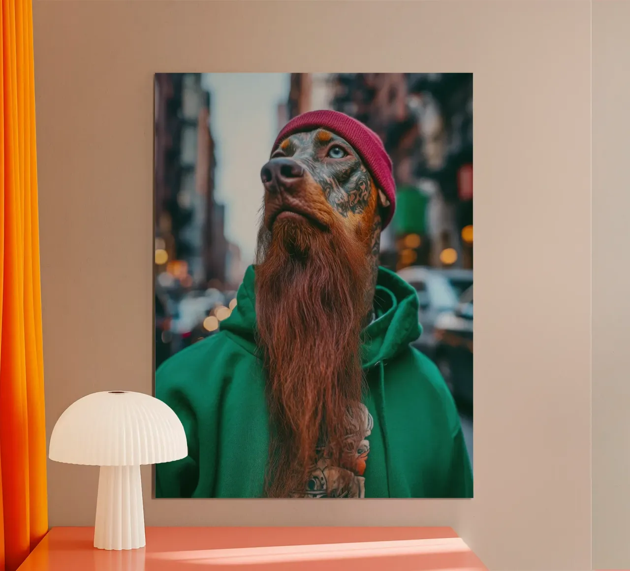 Léo poster con telaio in alluminio da Affiches Chien Originales – Dogland