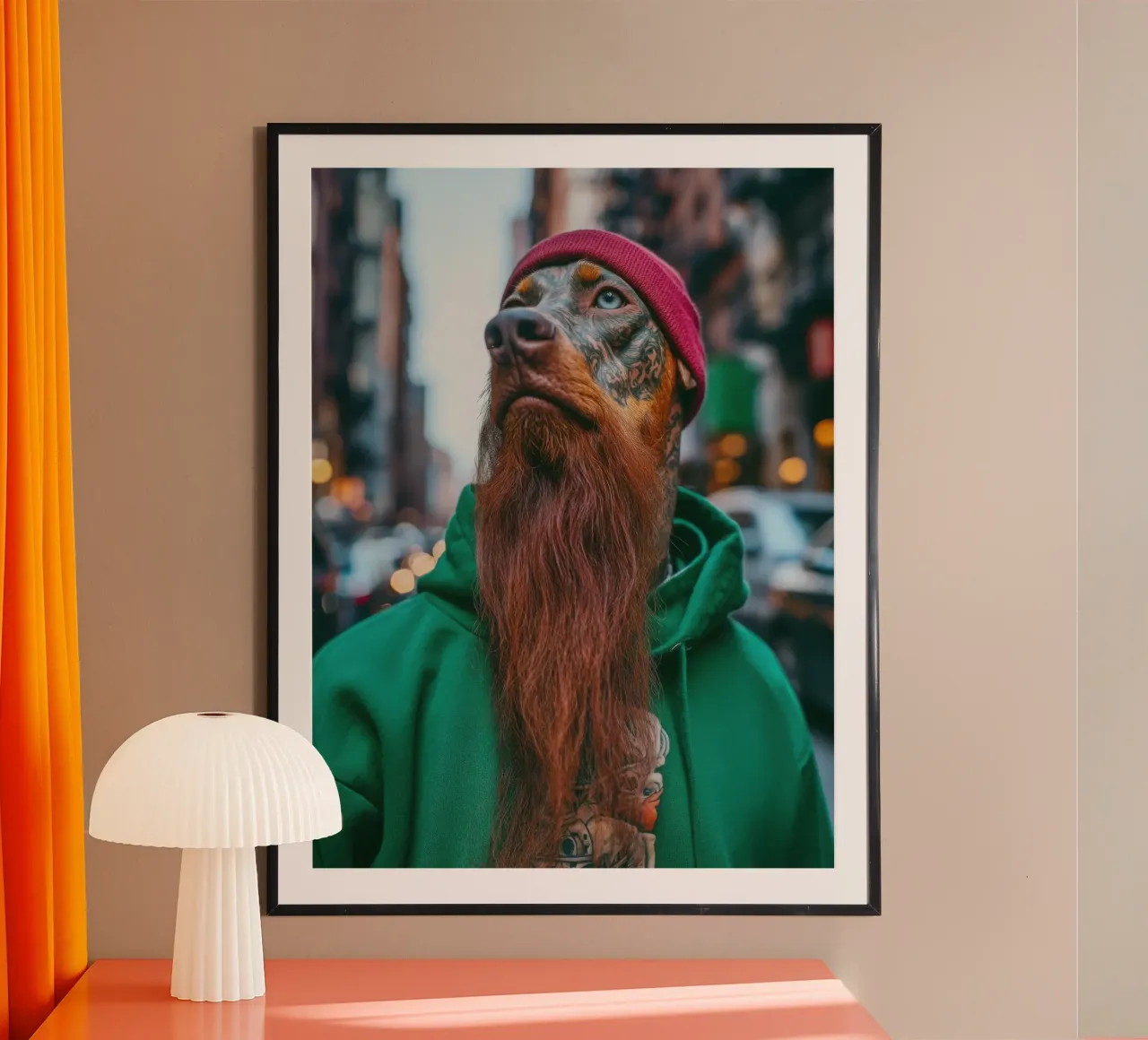 Léo poster con telaio in alluminio da Affiches Chien Originales – Dogland