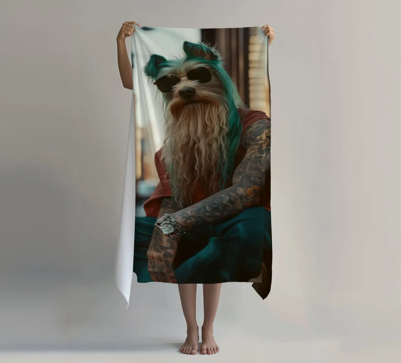Sylvain beach towel by Affiches Chien Originales – Dogland