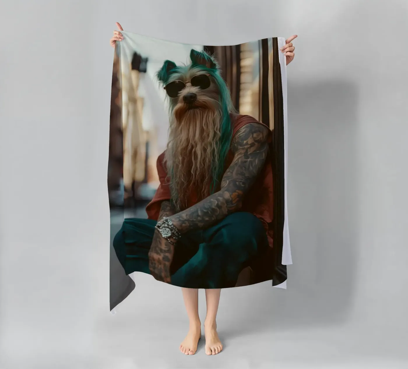 Sylvain beach towel by Affiches Chien Originales – Dogland