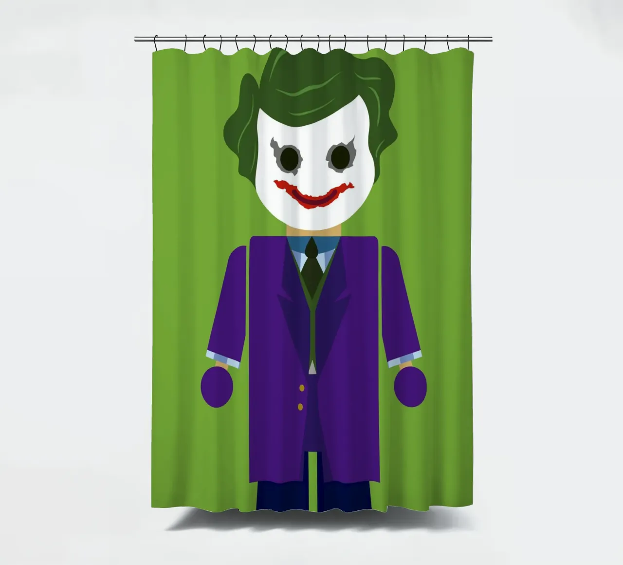 Joker Toy shower curtain by Rafa Gomes