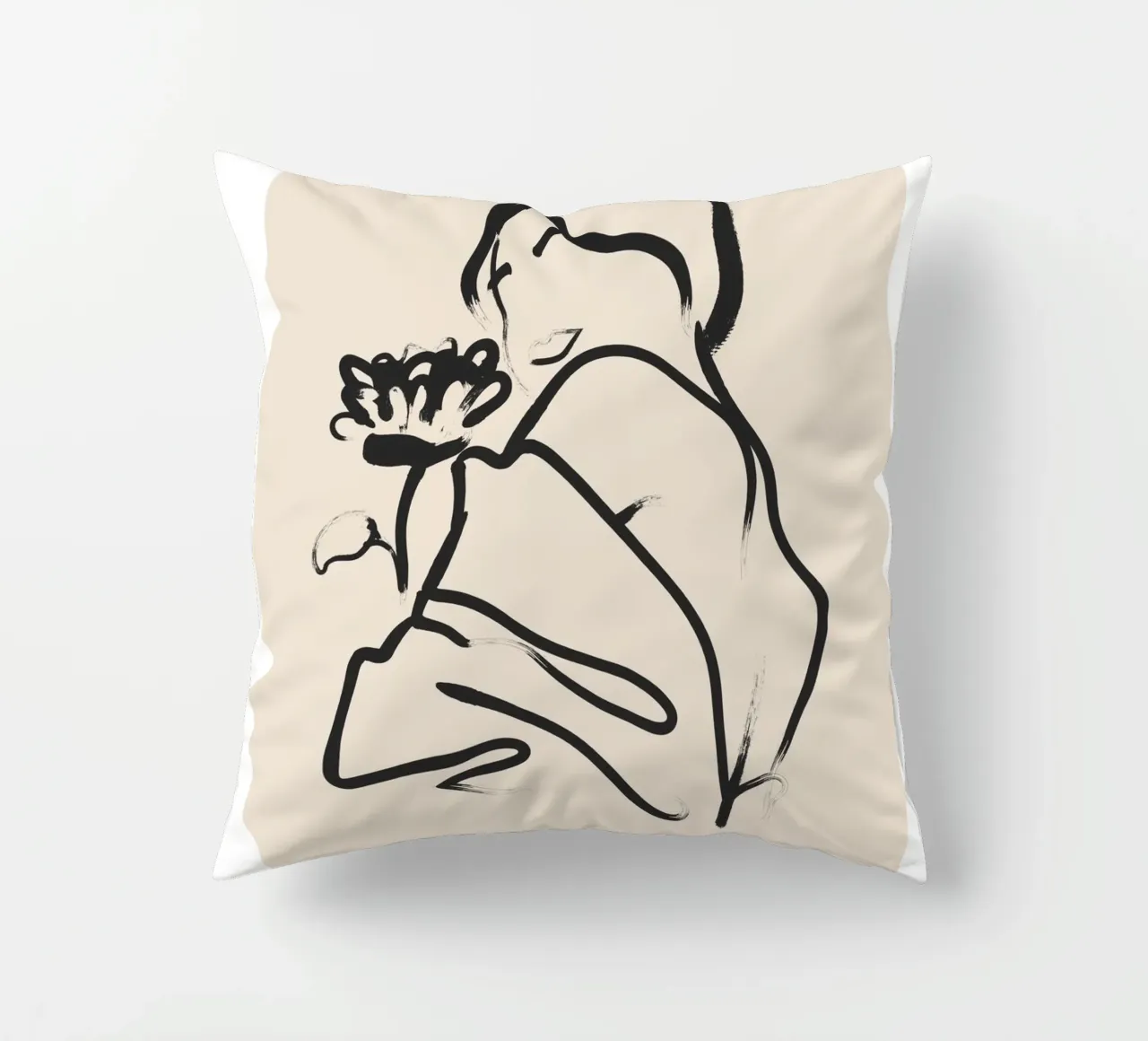 Line art femminile cuscino da IamHomeStudio