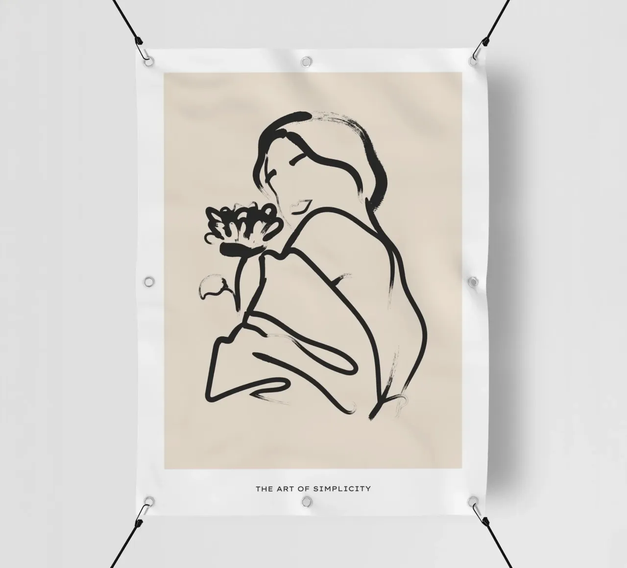 Line art femminile telo in pvc da IamHomeStudio