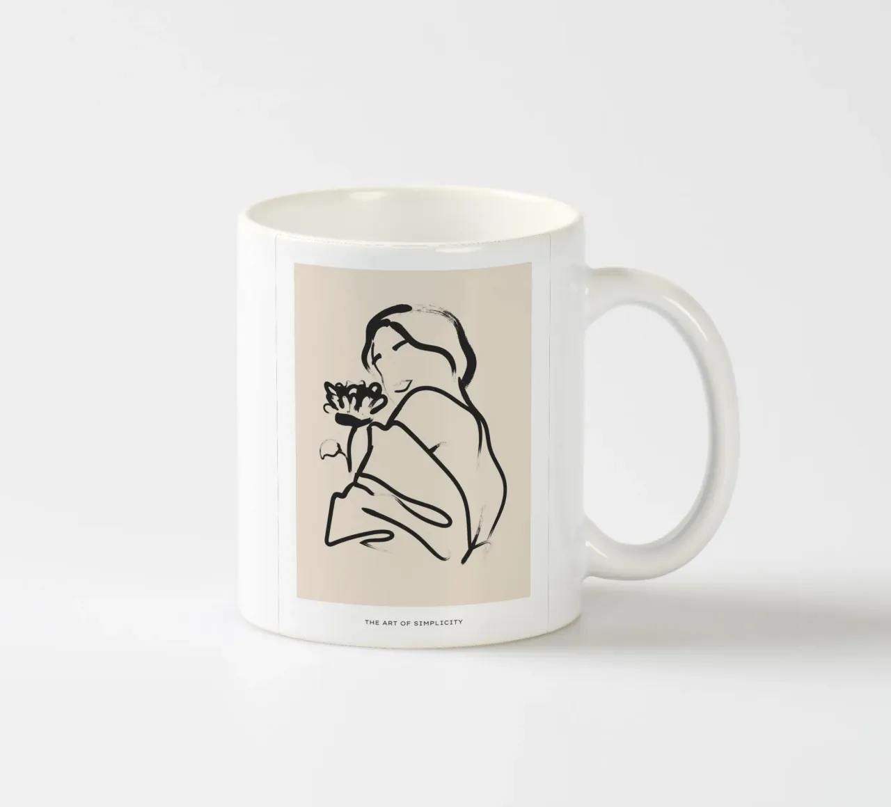 Line art femminile tazza in ceramica da IamHomeStudio