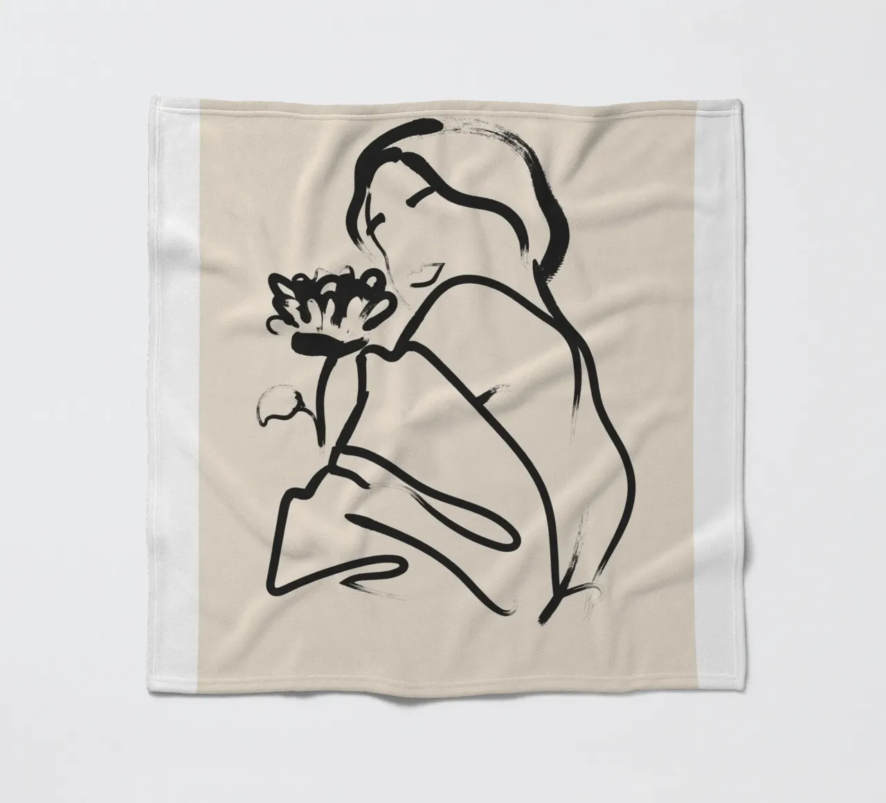 Line art femminile coperta in pile da IamHomeStudio