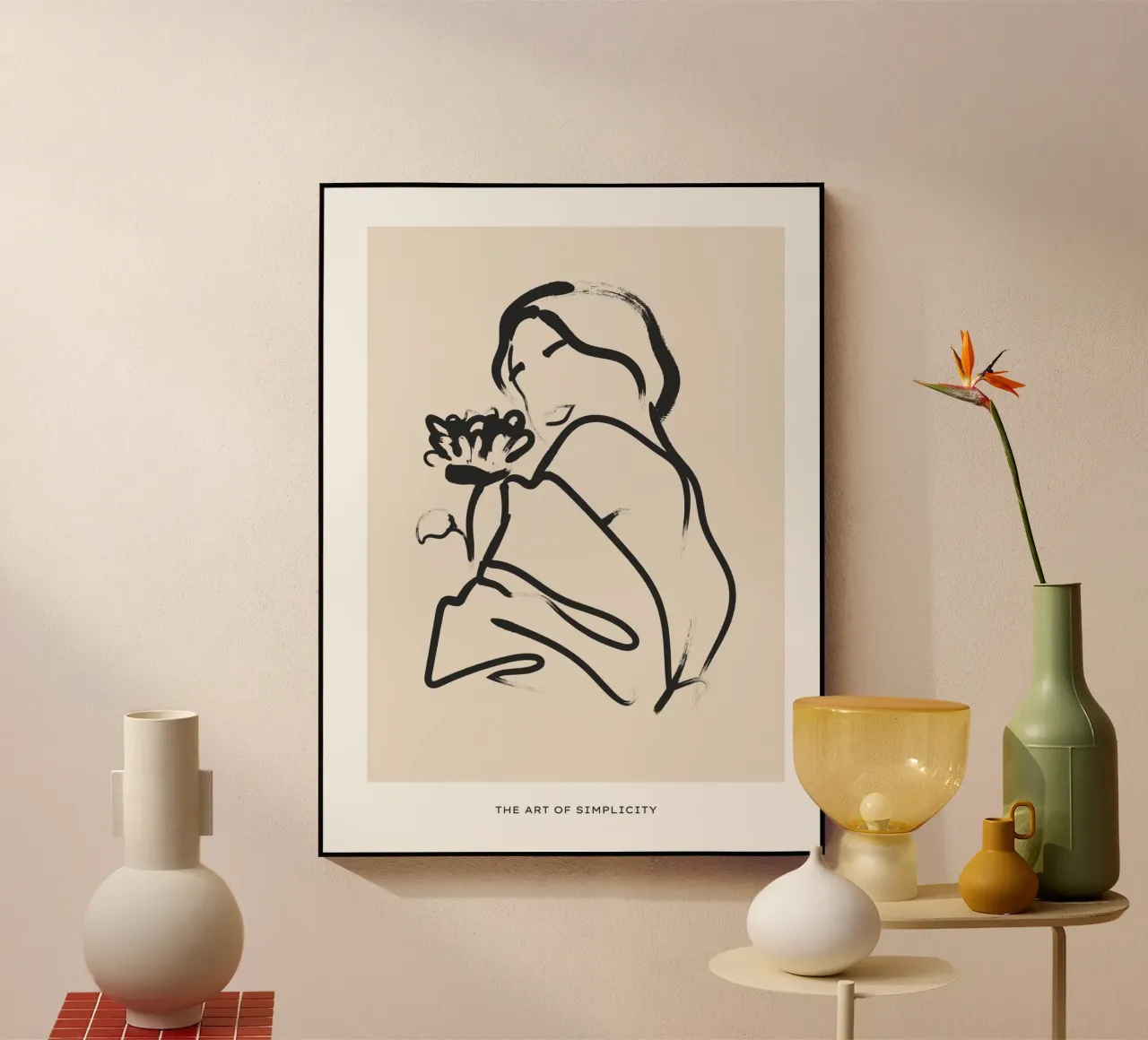 Line art femminile plexiglass da IamHomeStudio