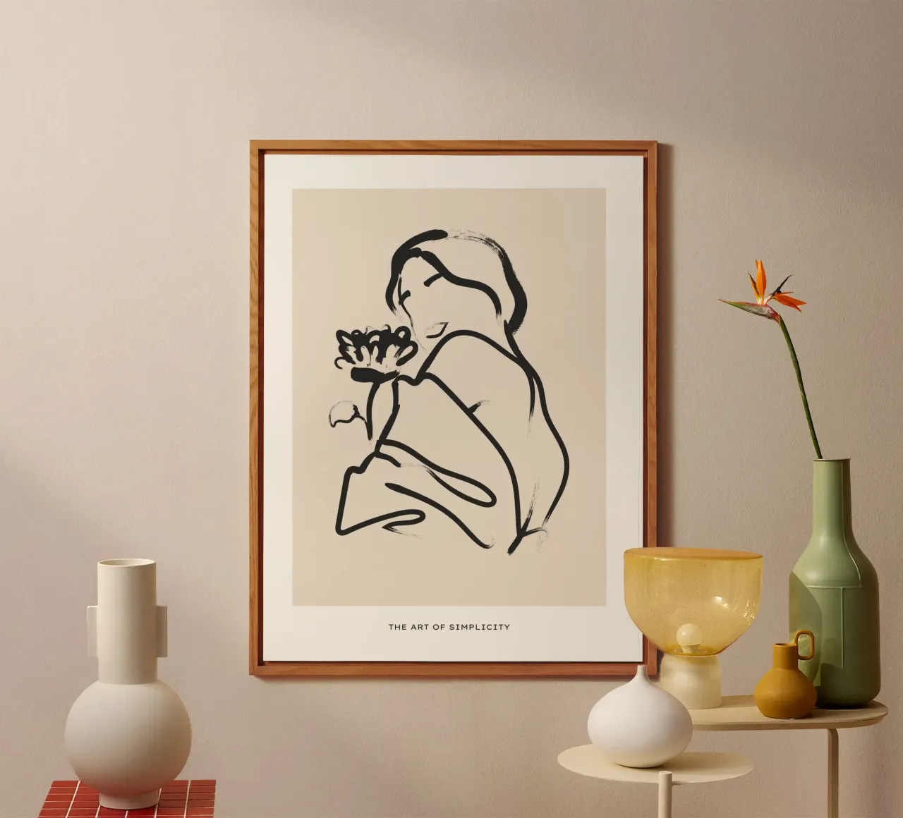 Line art femminile alluminio dibond da IamHomeStudio