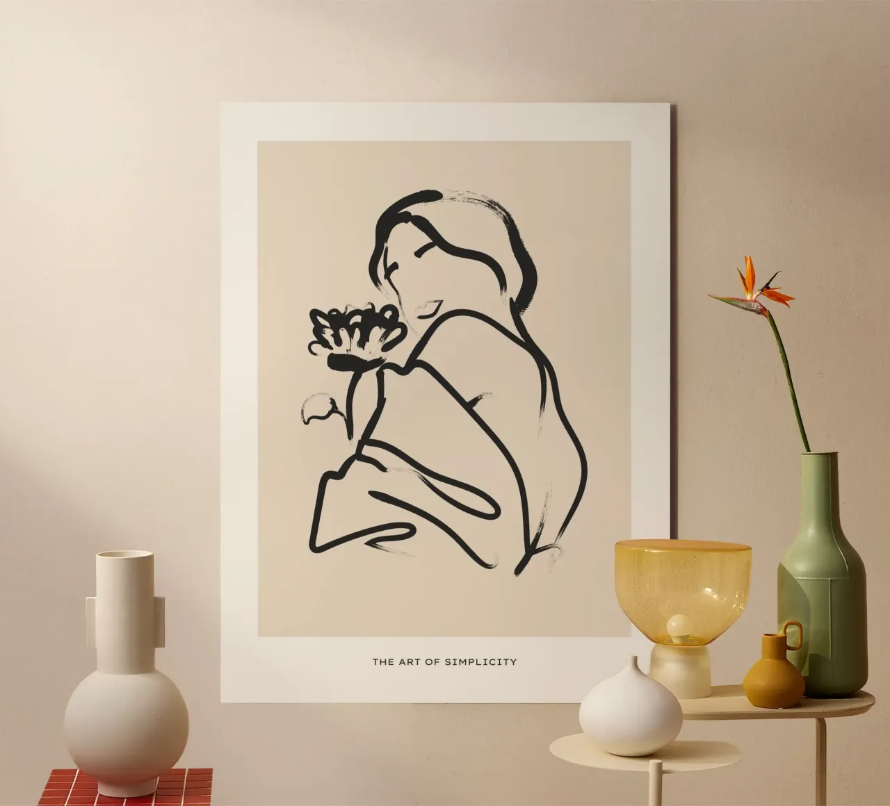Line art femminile alluminio dibond da IamHomeStudio