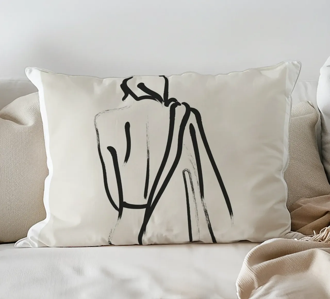 Line art femminile cuscino da IamHomeStudio