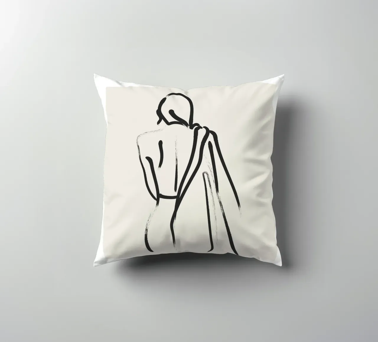 Line art femminile cuscino da IamHomeStudio