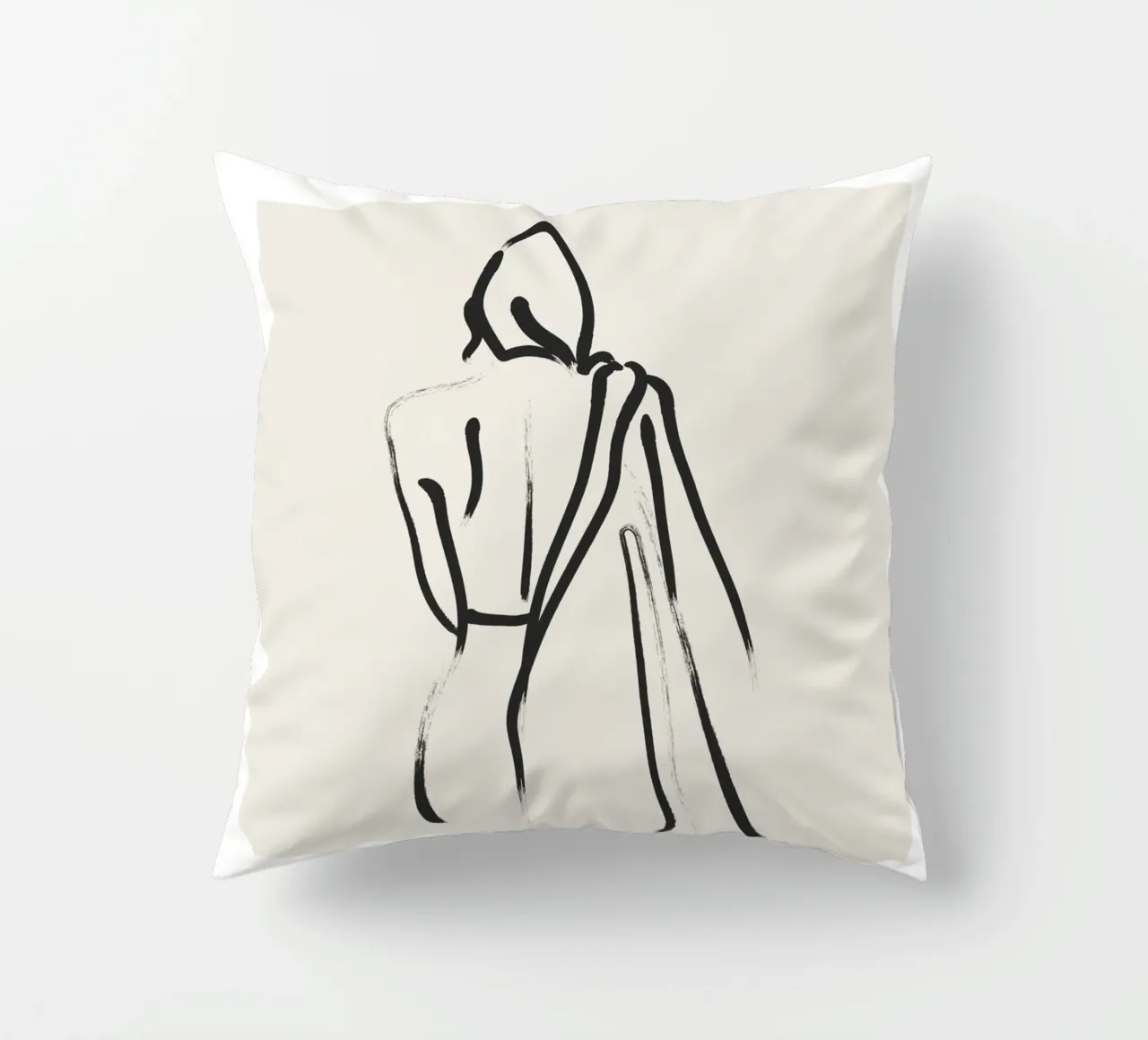 Line art femminile cuscino da IamHomeStudio
