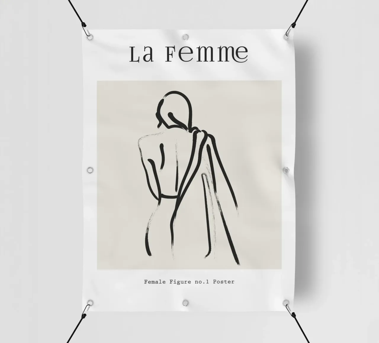 Line art femminile telo in pvc da IamHomeStudio
