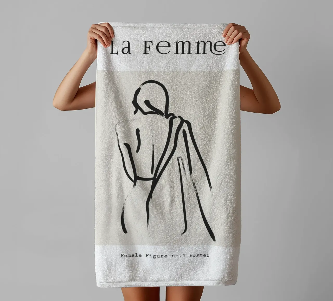 Line art femminile asciugamano da bagno da IamHomeStudio