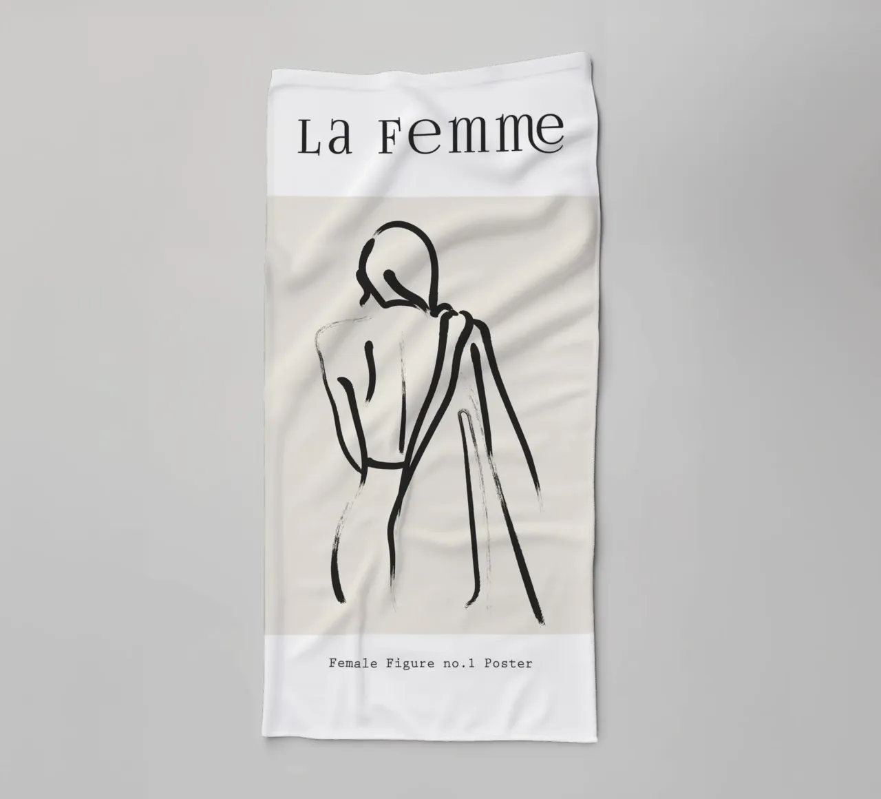 Line art femminile asciugamano da bagno da IamHomeStudio