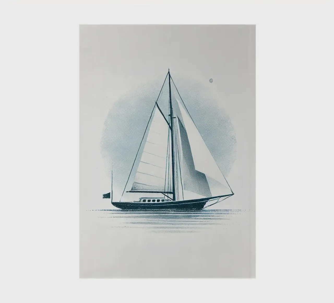 Aquarelle Minimaliste - Voilier Élégant Bleu notebook by Épure design
