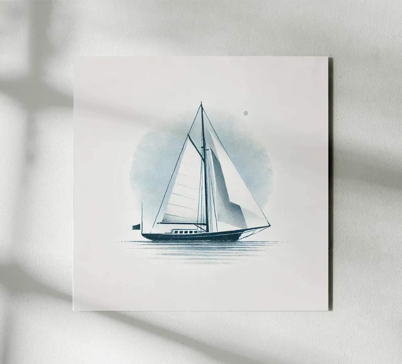 Aquarelle Minimaliste - Voilier Élégant Bleu alluminio dibond da Épure design