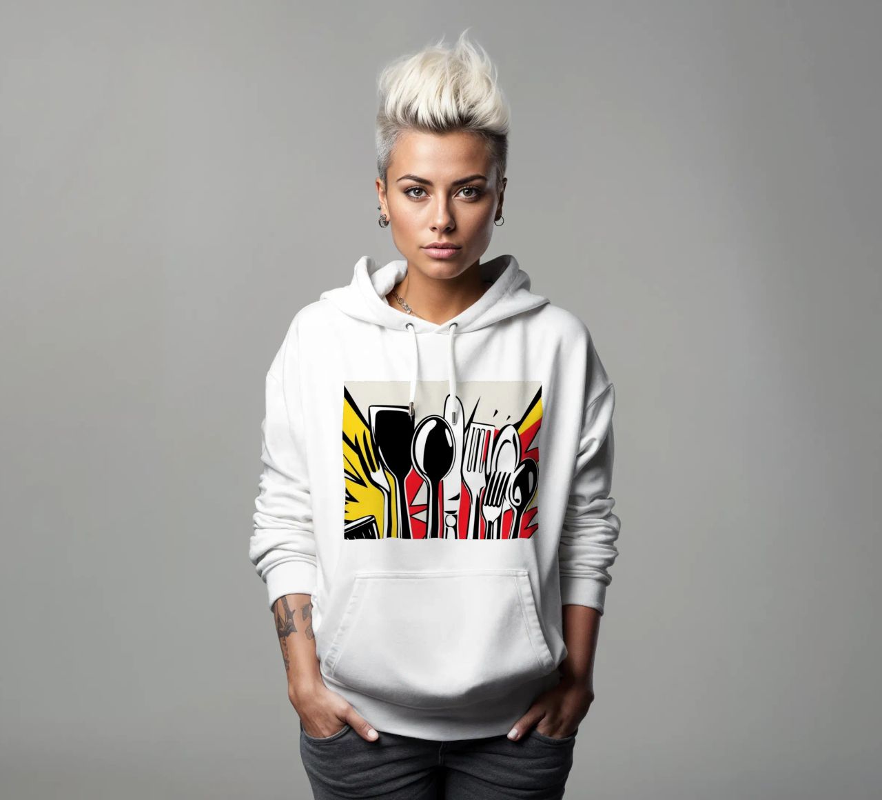 Posate POP felpa con cappuccio da Rezh creations