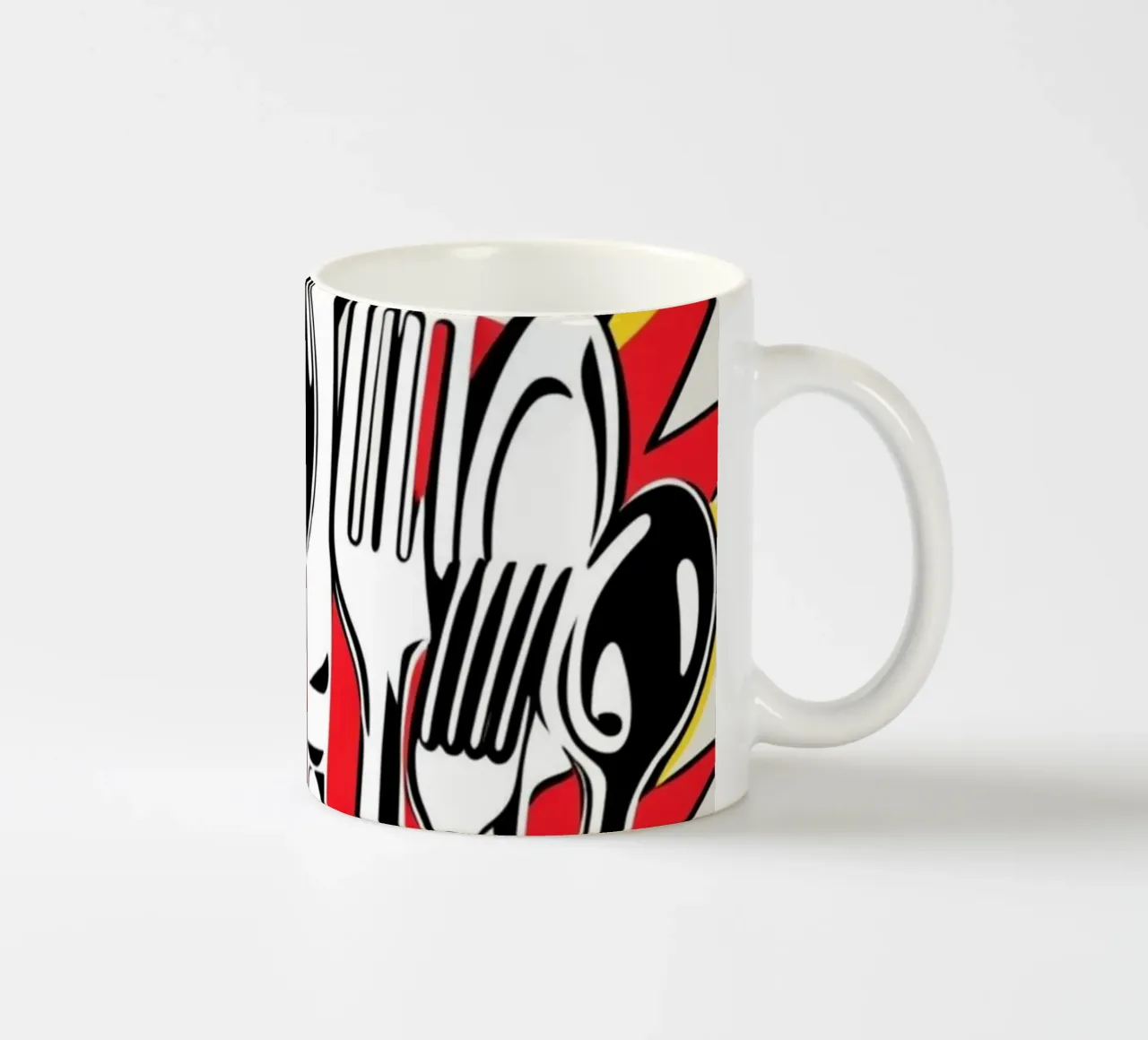 POP cutlery ceramic mug by Rezh creations