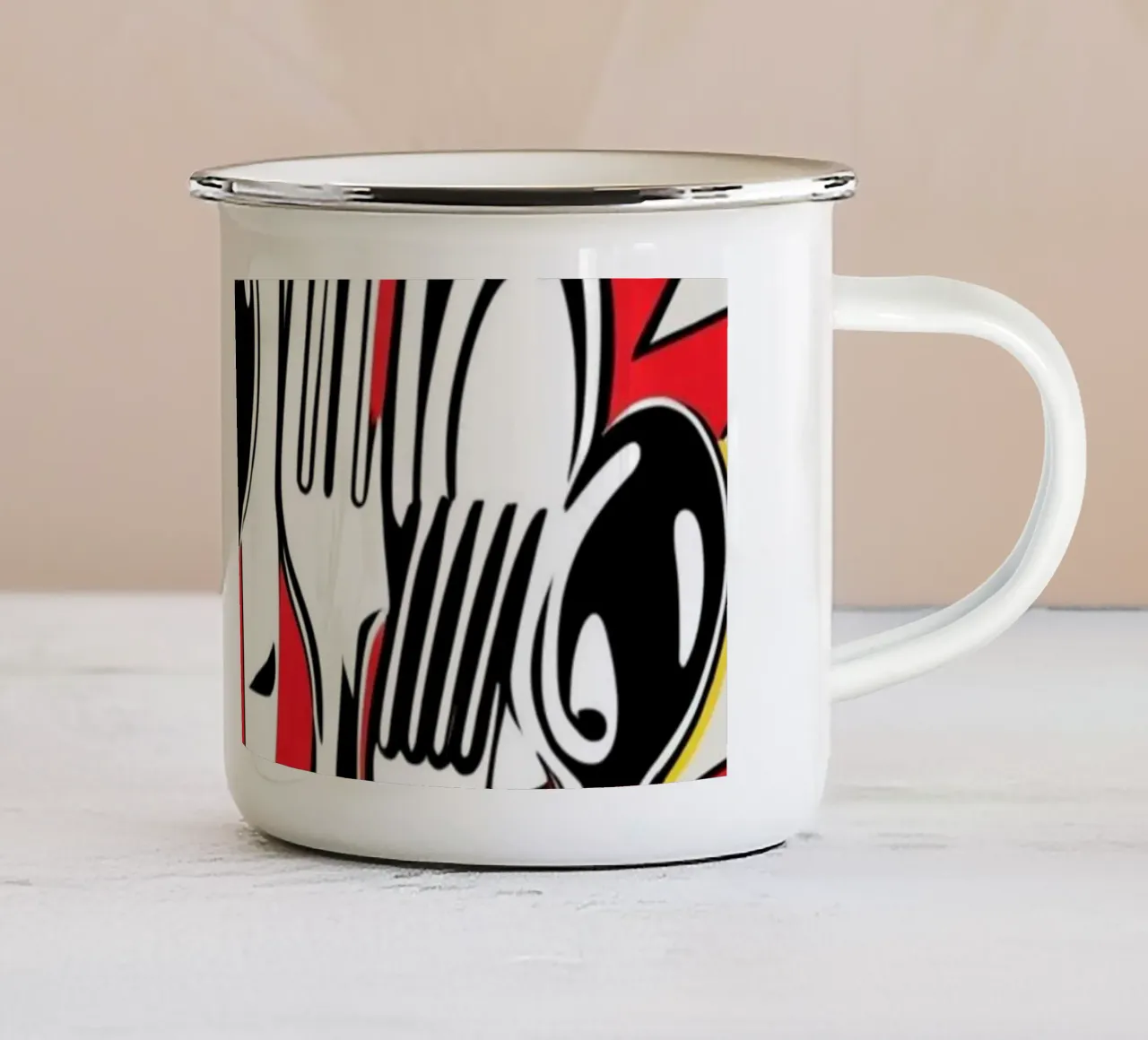 POP cutlery enamel mug by Rezh creations