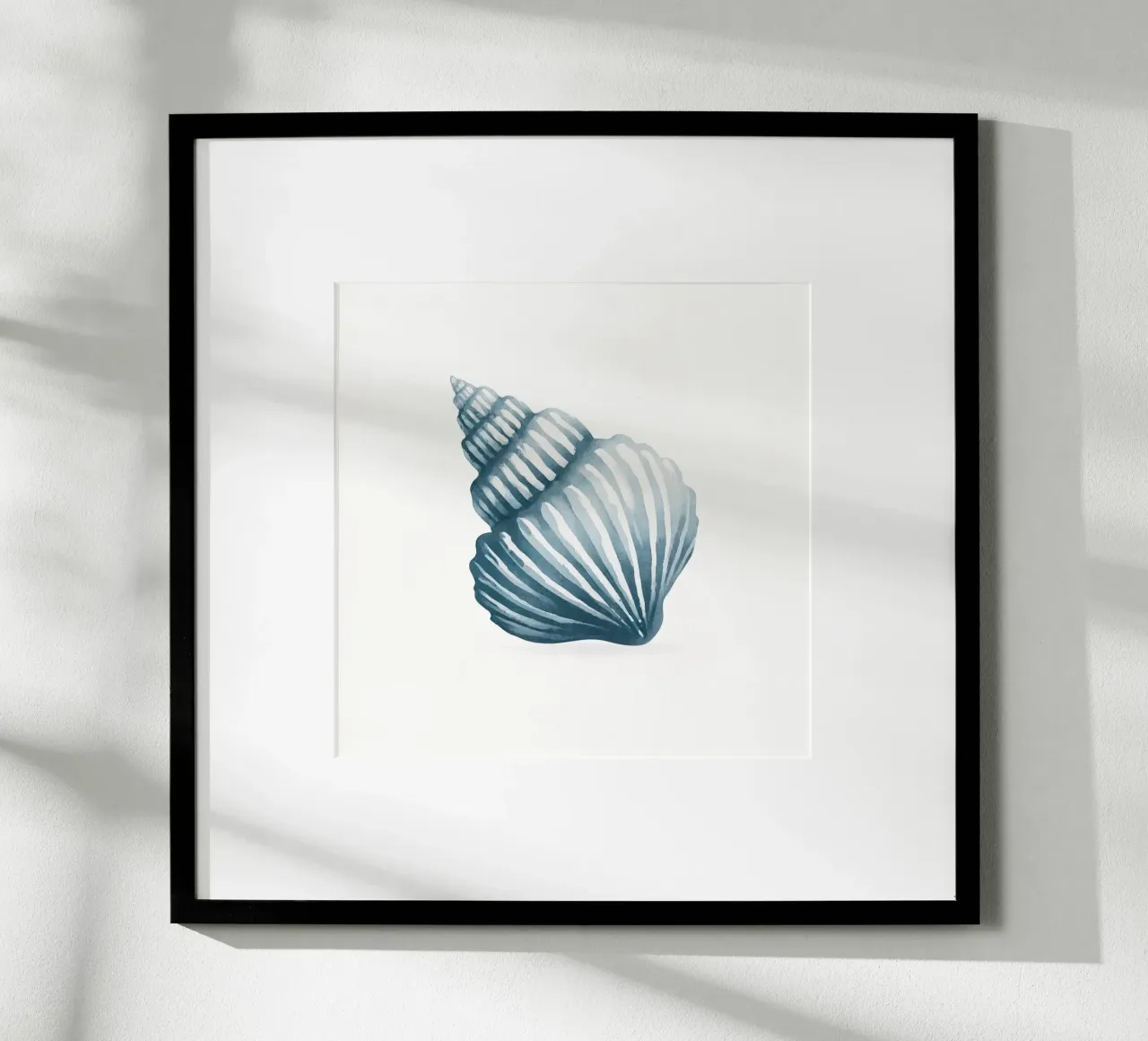 Aquarelle Minimaliste - Coquillage Marin Bleu hahnemühle by Épure design