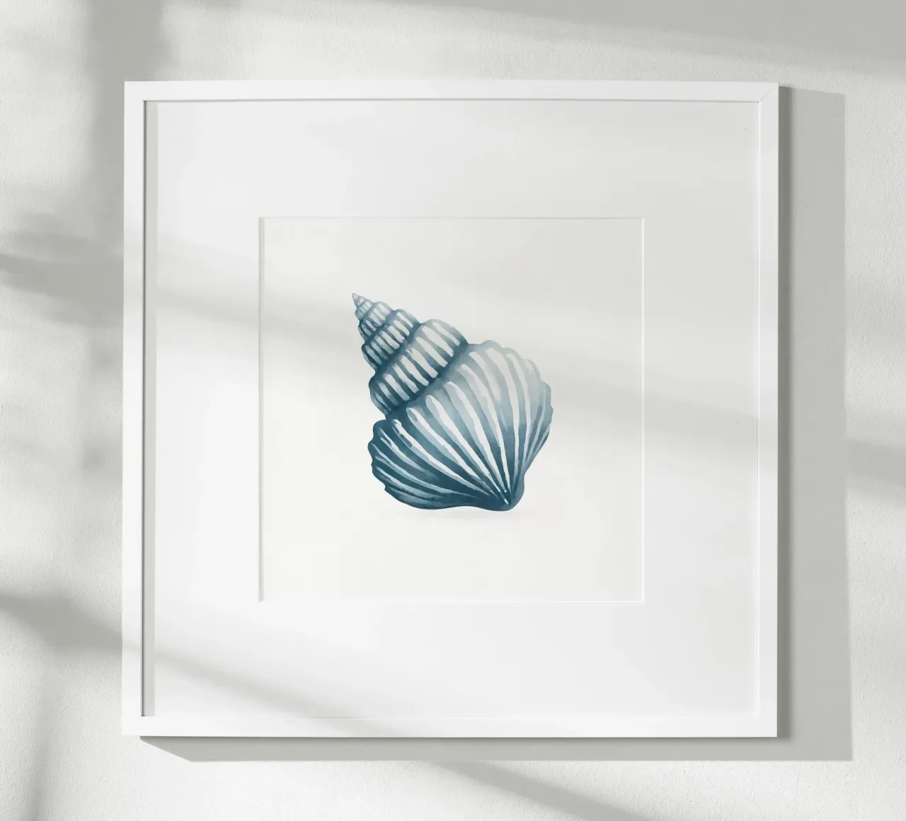 Aquarelle Minimaliste - Coquillage Marin Bleu hahnemühle by Épure design
