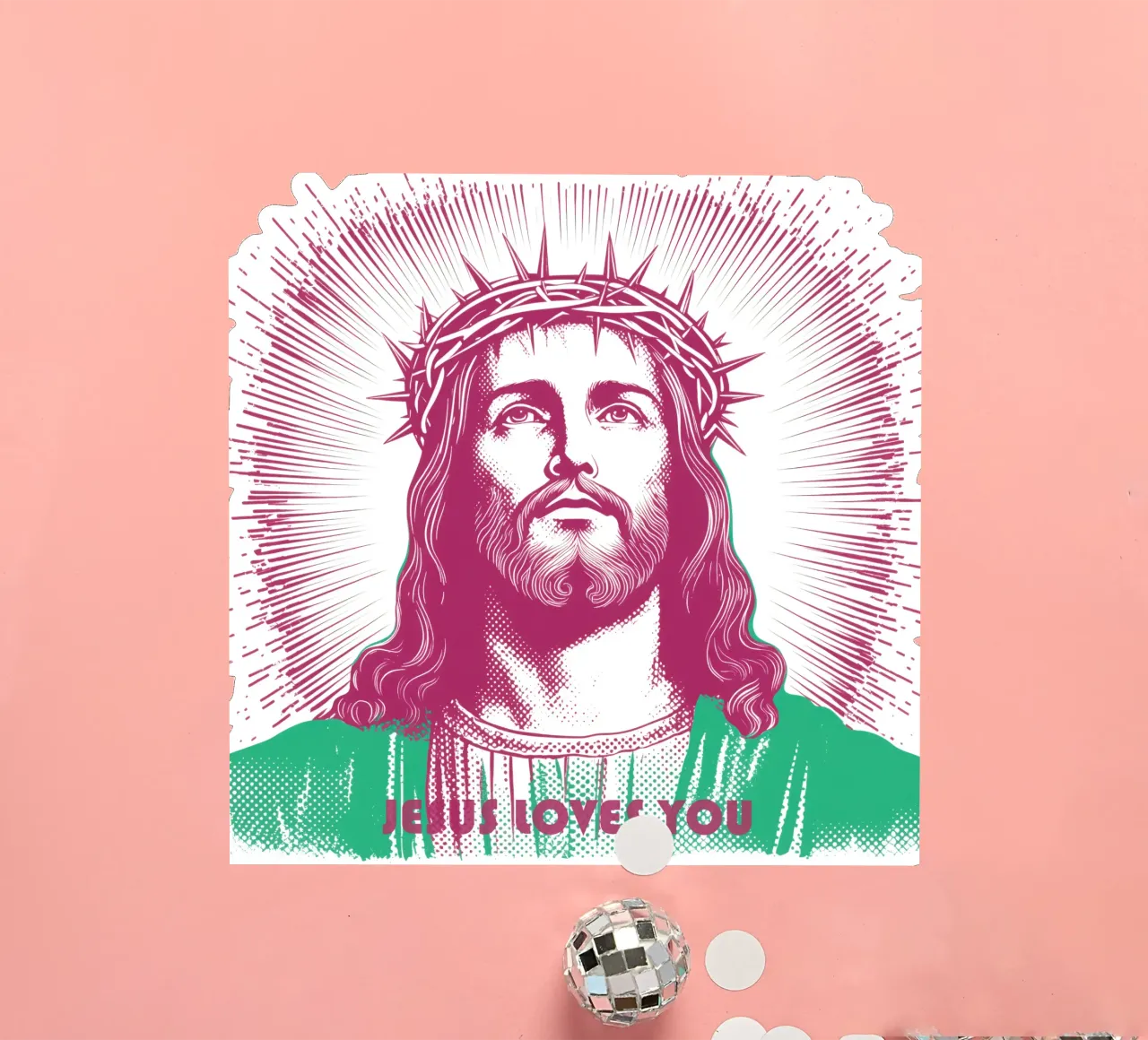 Jesus Loves You | Raster Print Design adesivo da Autofocus