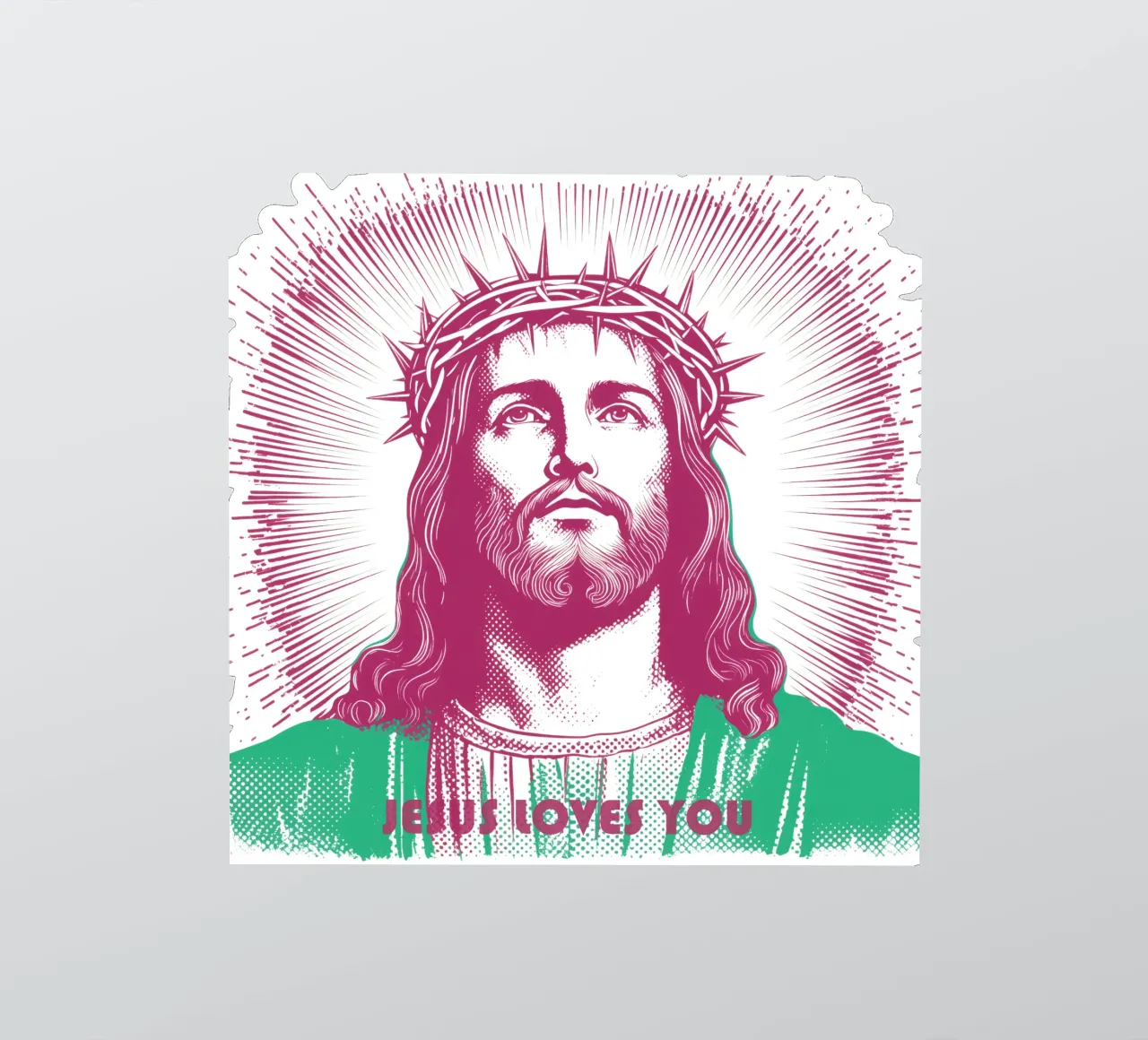 Jesus Loves You | Raster Print Design adesivo da Autofocus
