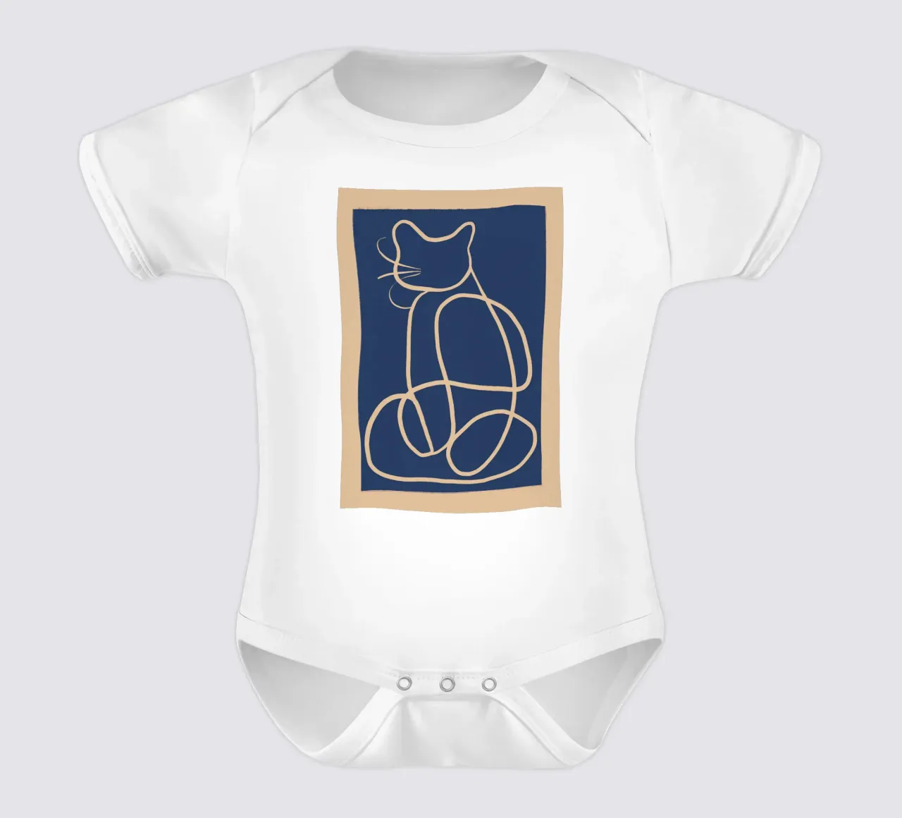 Arte lineare astratta Cat 5 body neonato maniche corte da ThingDesign
