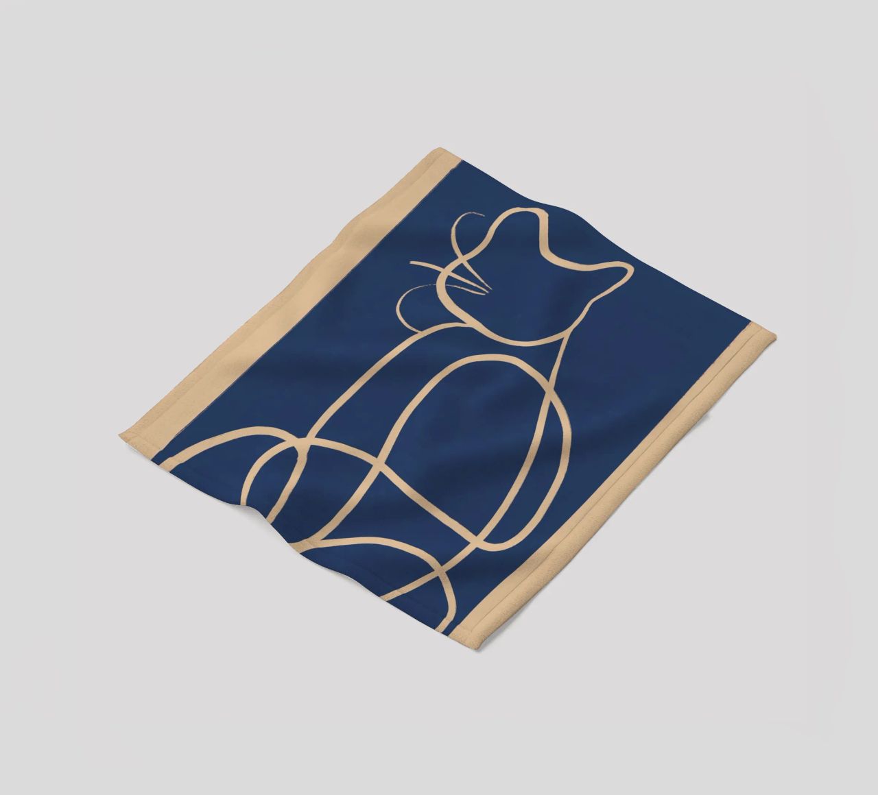Abstract Line Art Cat 5 fleece blanket by ThingDesign
