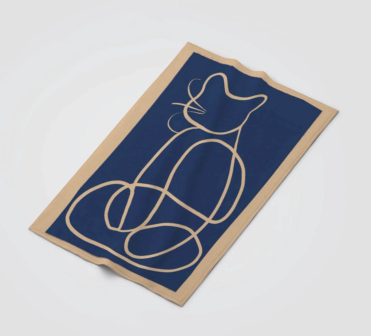 Abstract Line Art Cat 5 fleece blanket by ThingDesign