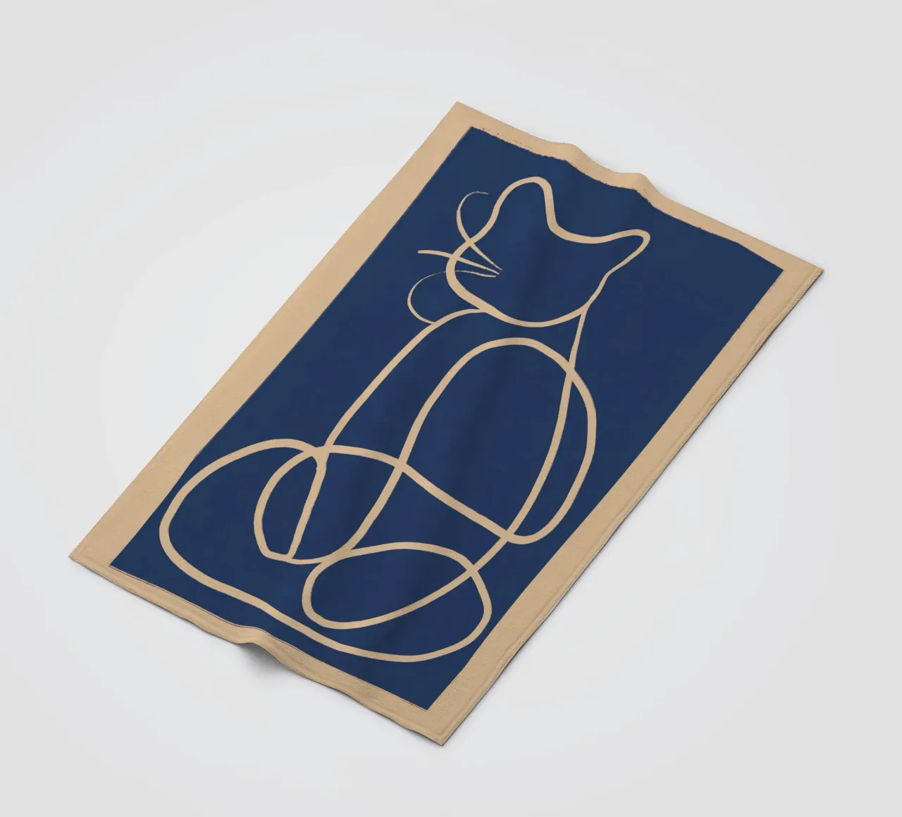 Arte lineare astratta Cat 5 coperta in pile da ThingDesign