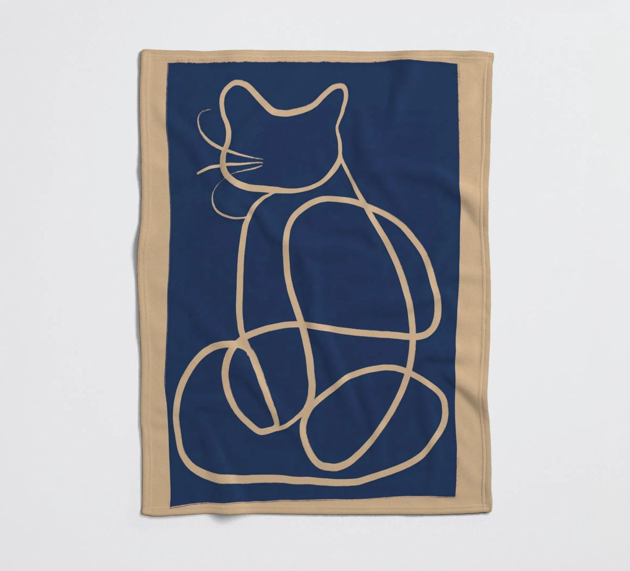 Abstract Line Art Cat 5 fleece blanket by ThingDesign