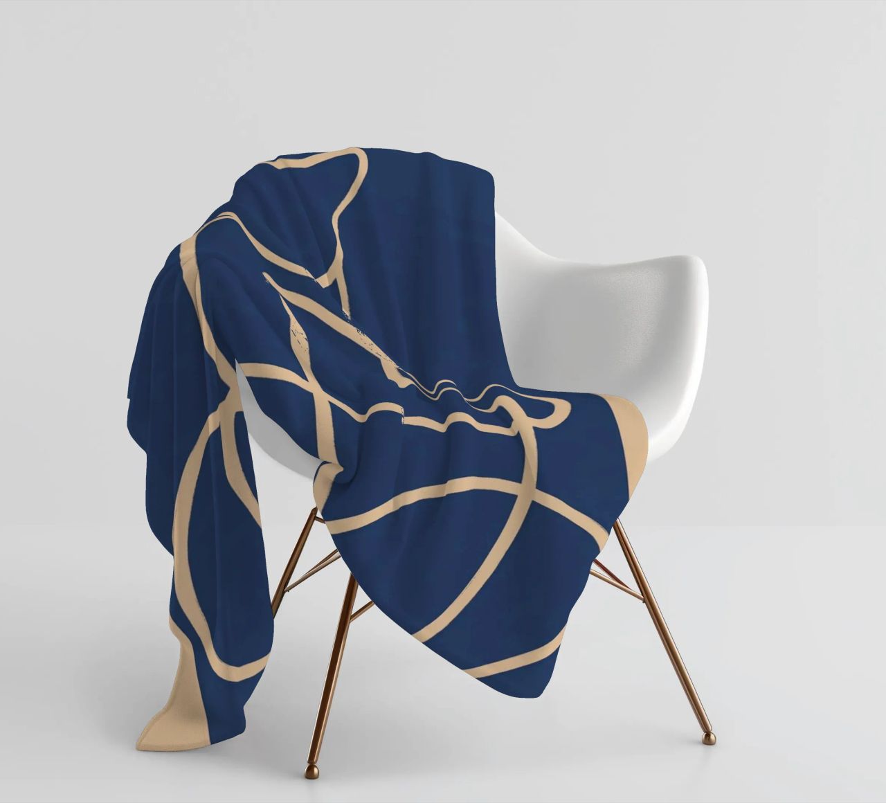 Abstract Line Art Cat 5 fleece blanket by ThingDesign