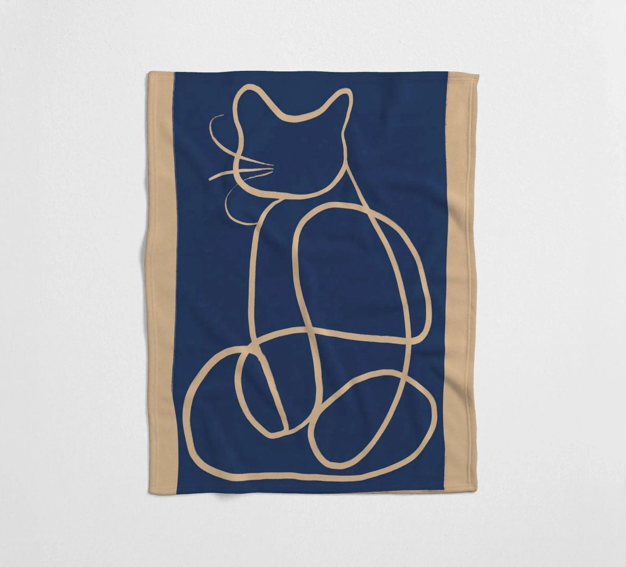 Abstract Line Art Cat 5 fleece blanket by ThingDesign