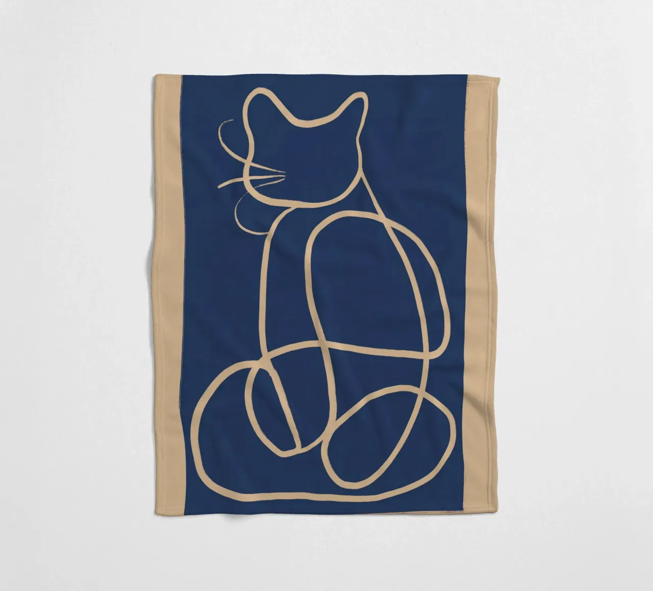 Arte lineare astratta Cat 5 coperta in pile da ThingDesign