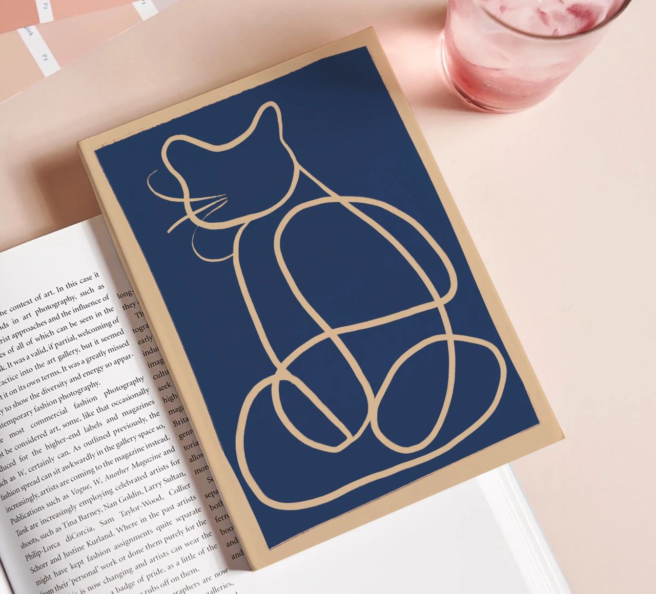 Abstract Line Art Cat 5 notebook by ThingDesign