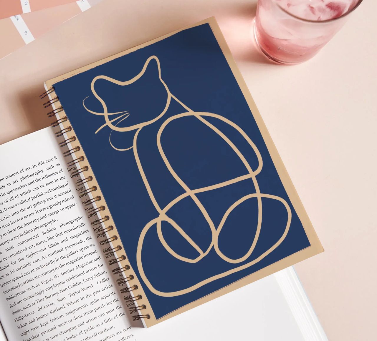 Abstract Line Art Cat 5 spiral notebook by ThingDesign