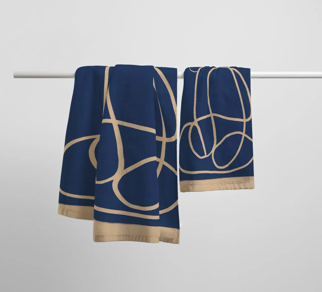 Arte lineal abstracto Cat 5 toalla de baño de ThingDesign