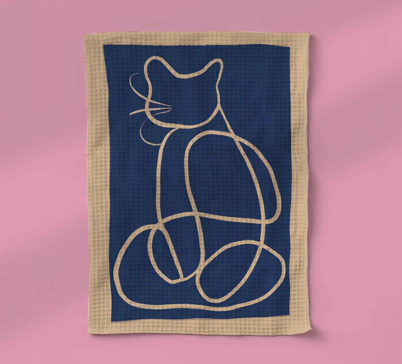 Abstract Line Art Cat 5 tea towel by ThingDesign