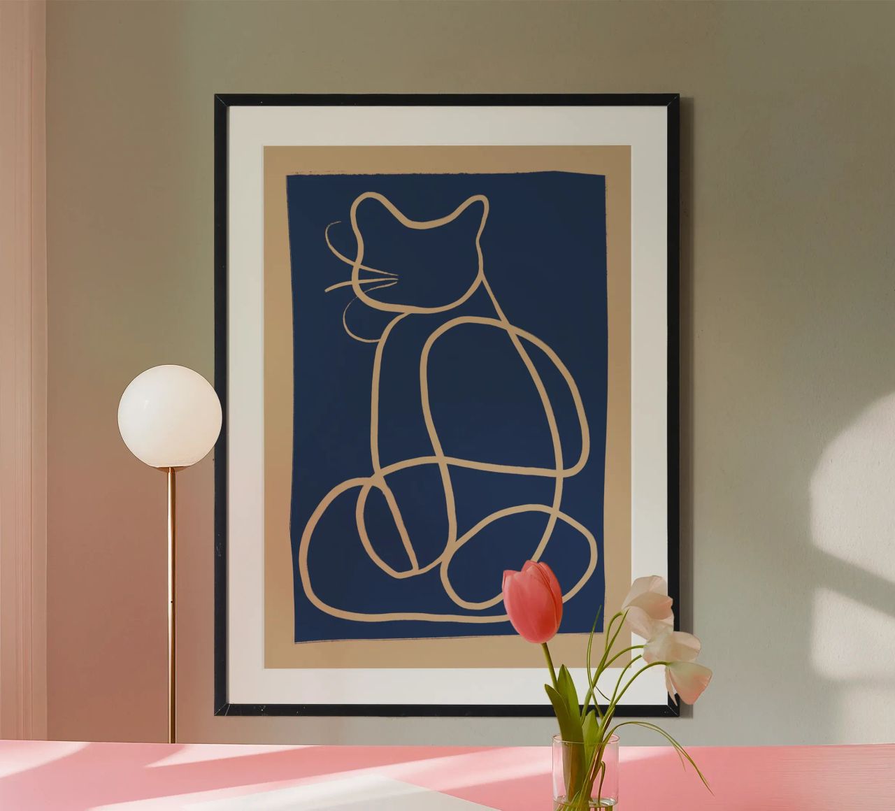 Abstract Line Art Cat 5 poster by ThingDesign