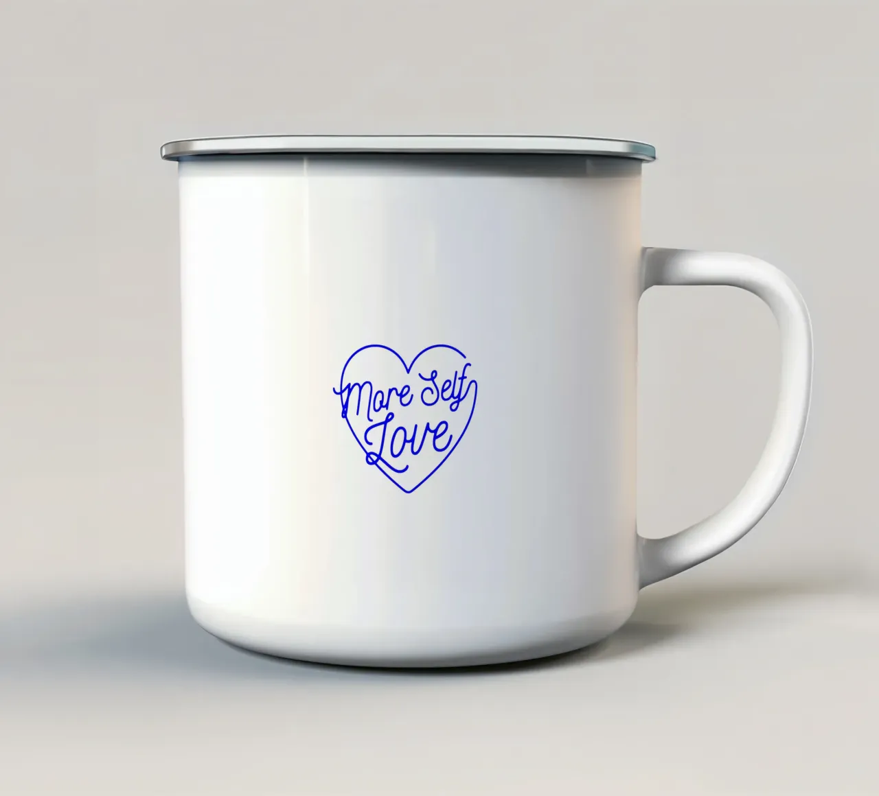 mehr Selbstliebe, motivierende Aussage Zitat Emaille Tasse von The True Type