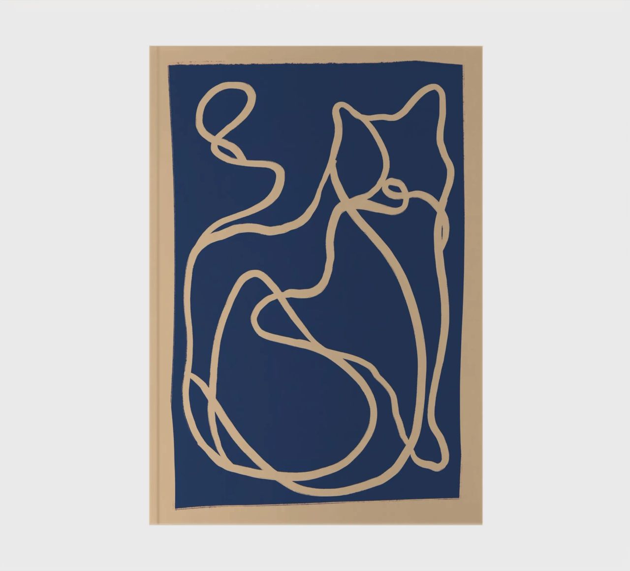 Abstract Line Art Cat 6 notebook by ThingDesign