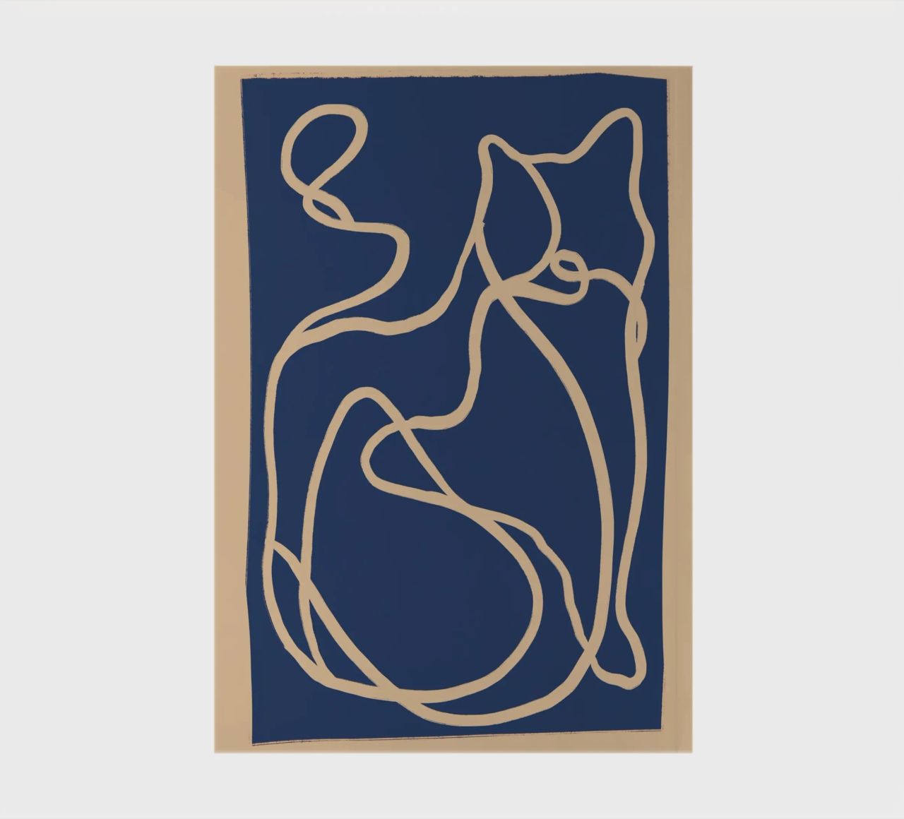 Abstract Line Art Cat 6 notebook by ThingDesign