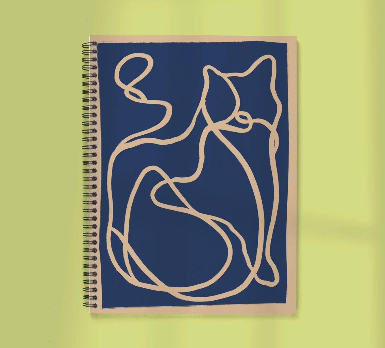 Abstract Line Art Cat 6 spiral notebook by ThingDesign