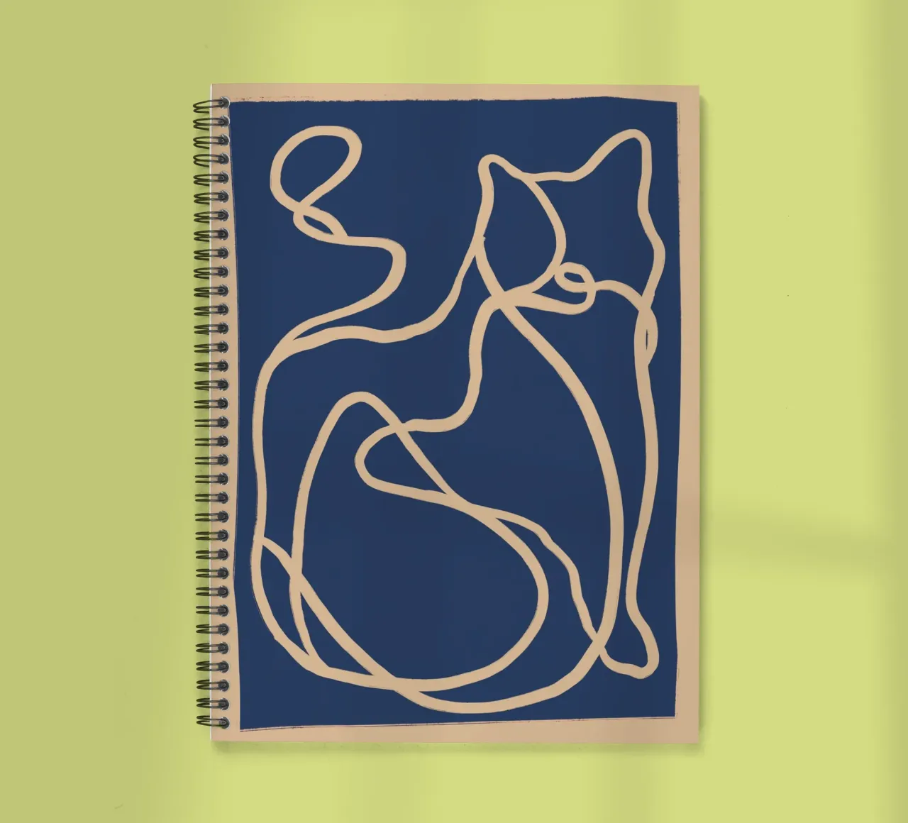 Abstract Line Art Cat 6 spiral notebook by ThingDesign