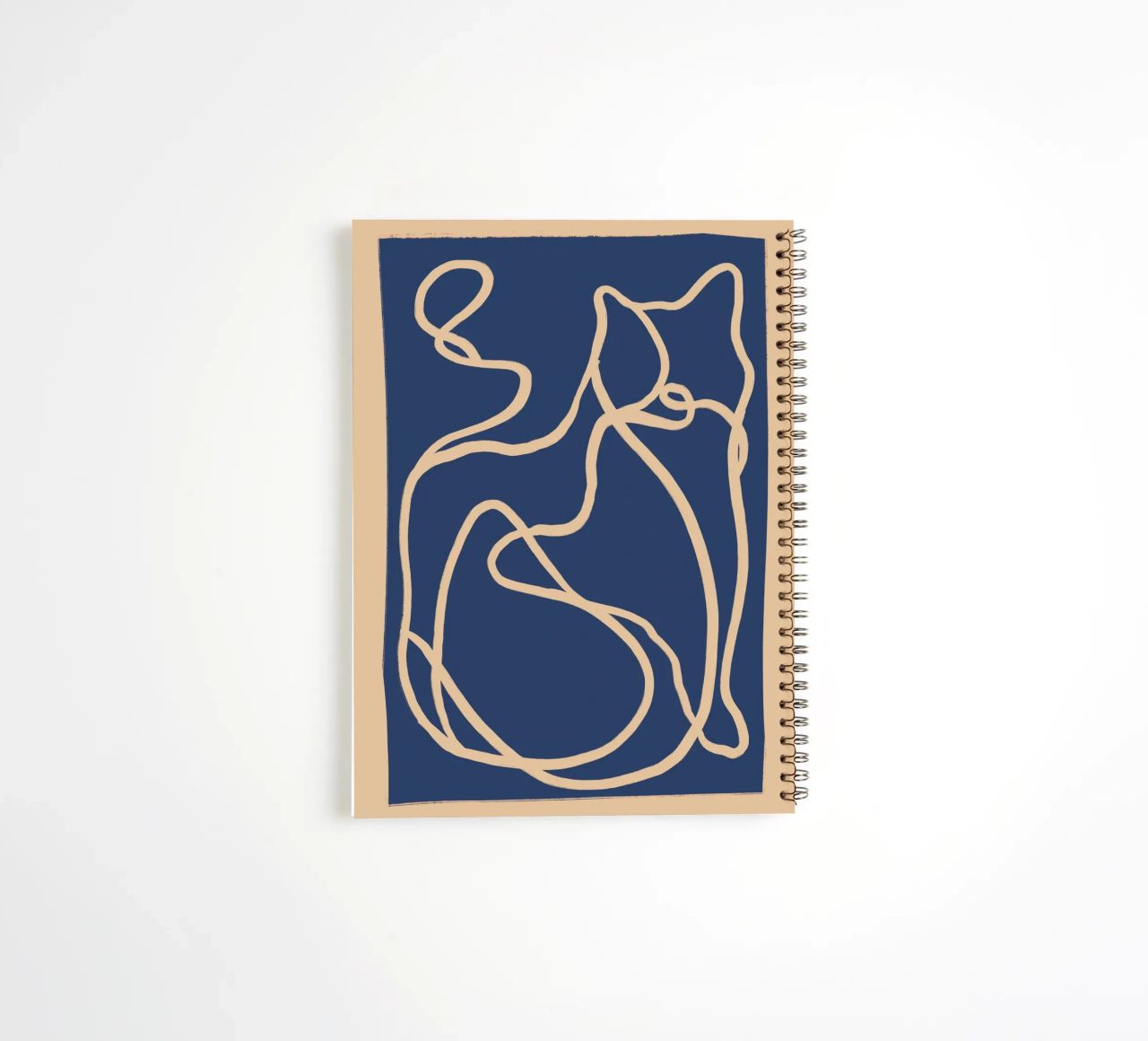 Abstract Line Art Cat 6 spiral notebook by ThingDesign